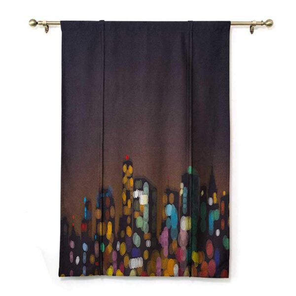 Cityscape Roman Window Shades: Nighttime Abstract Bokeh Blinds for Cozy Spaces - Image 2