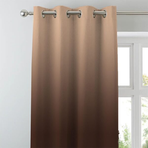 Ombre Satin Curtains: Stylish 7ft Blackout Drapes in Brown & Beige - Image 4