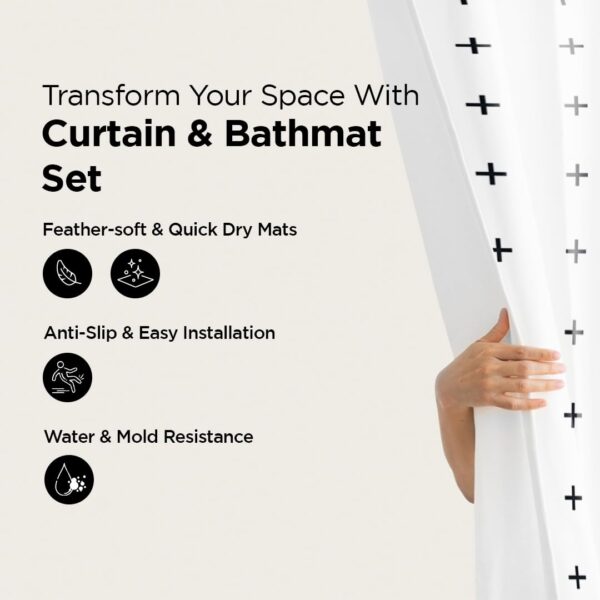 Vibrant UMAI Shower Curtain and Bathmat Set for Stylish Bathrooms - Image 2