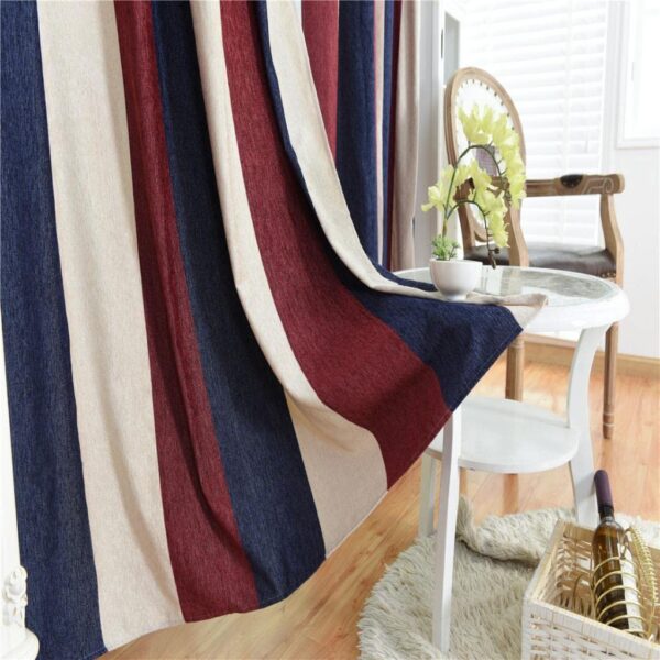 Stylish 100x250cm Striped Eyelet Blackout Curtains for Modern Homes - Image 5