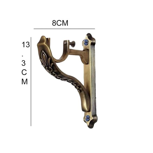 Gloxy Brass Curtain Brackets: Antique Jaguar Supports for Doors and Windows - Image 2