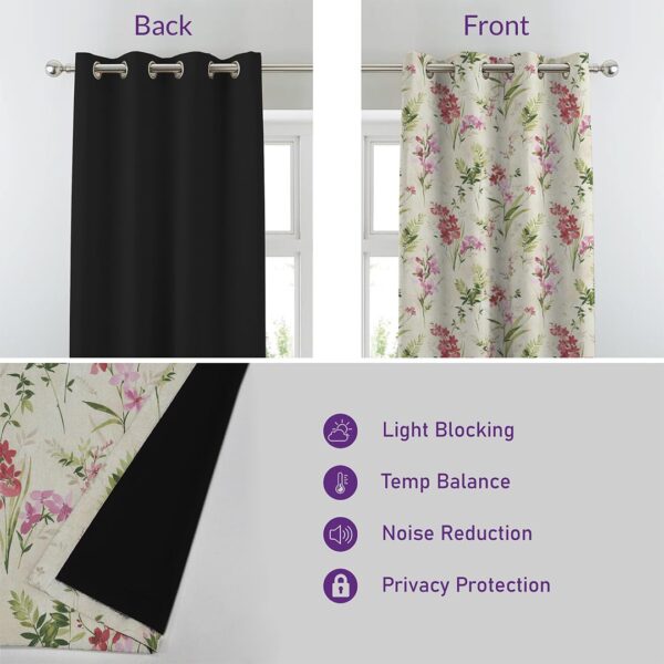 Premium Pink & White Blackout Curtains Set of 2 for Stylish Windows - Image 3