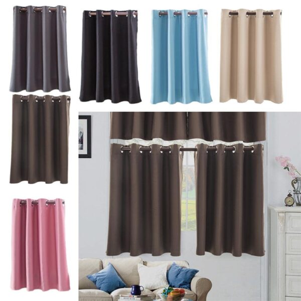 Stylish Solid Colored Short Valance Curtains for Your Kitchen Windows - Image 3