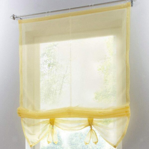 Stylish EN-VOLANT Yellow Roman Curtains for Brightening Your Bedroom Space - Image 3