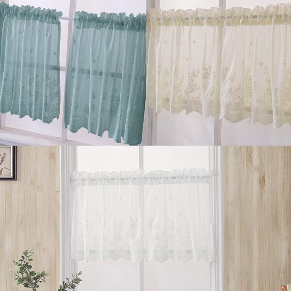 Loom Tree Blue Lace Sheer Curtain Valance for Elegant Home Decor - Image 7