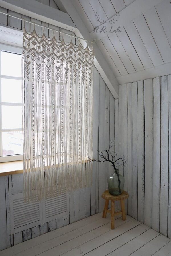 Handmade Macrame Curtain: Stylish Bohemian Decor for Doorways and Weddings - Image 5