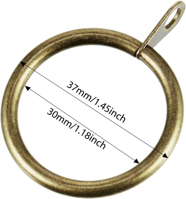 YLmeet 40 Packs Brass Curtain Rings - Durable Metal Hanging Rings for Curtains - Image 2