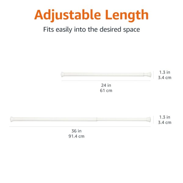 Adjustable Shower Curtain Tension Rod 24-36' for Easy Bathroom Upgrades - Image 4