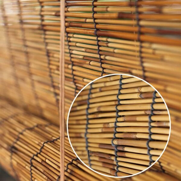 Bamboo Roman Shades: Light Filtering Roll-Up Blinds for Indoor and Outdoor Use - Image 3