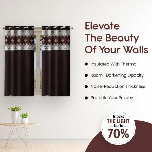 Stylish Brown Room Darkening Curtains for Bedroom and Living Room Decor - Image 2