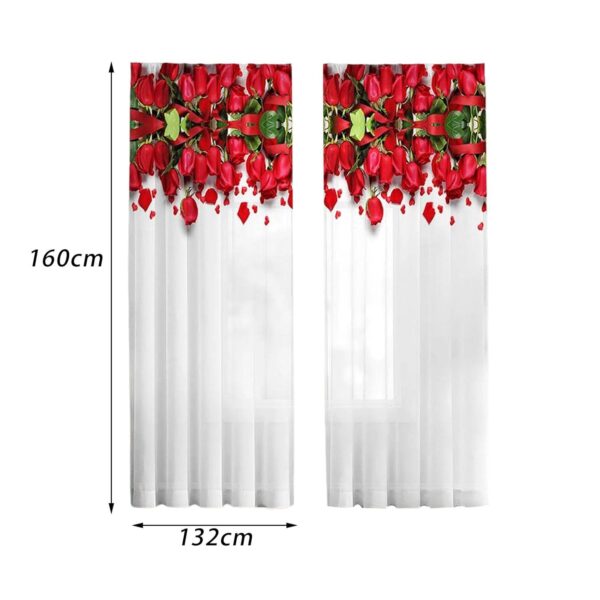 BOLLYWOOD 2X Printed Sheer Curtains for Bedroom and Dining Room Decor - Image 2