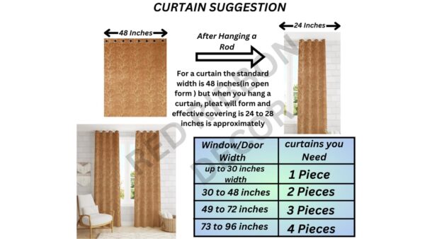 Heavy Velvet Cream Curtains for Door - Room Darkening, 7 Feet Long - Image 3