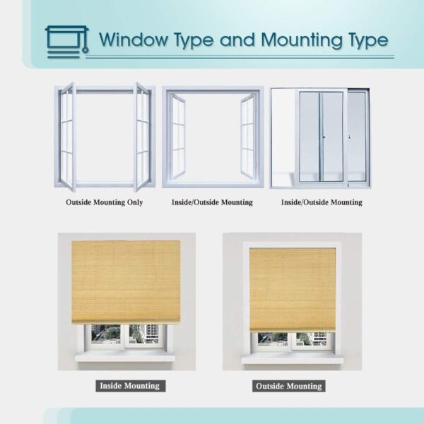 Bamboo Roll Up Window Blinds: Stylish Light Filtering Roller Shades - Image 6