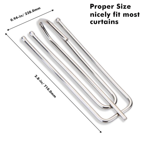 Stainless Steel Curtain Pleat Hooks: 60 Pack for Elegant Drapery Solutions - Image 2