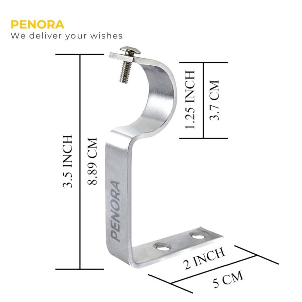 Penora Heavy Steel Curtain Bracket for 1 Inch Rod Pocket Finials - Image 3