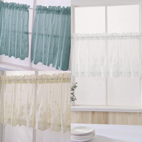 Loom Tree Blue Lace Sheer Curtain Valance for Elegant Home Decor - Image 6