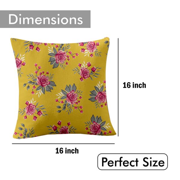 Boho Yellow Flower Cushion Covers - Stylish 16x16 Inch Throw Pillows Pack - Image 4