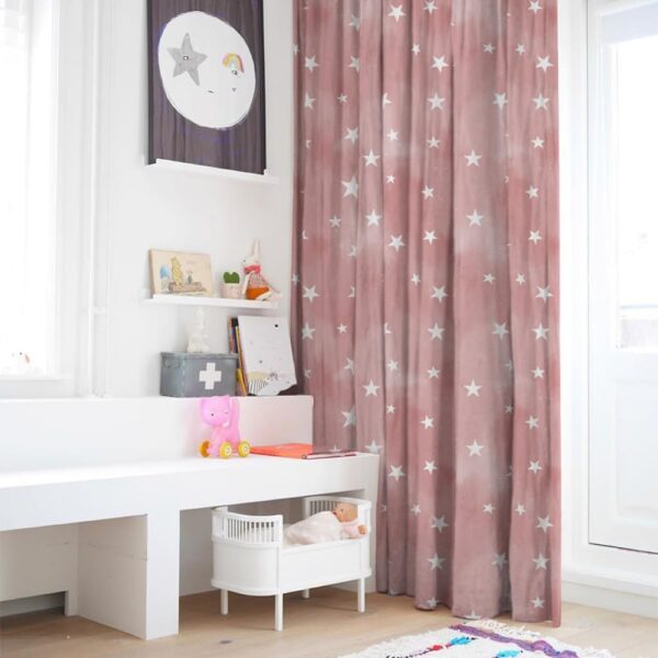 Starry Dreams Peach Pink Blackout Curtains for Kids’ Rooms - 95% Light Blocking - Image 3