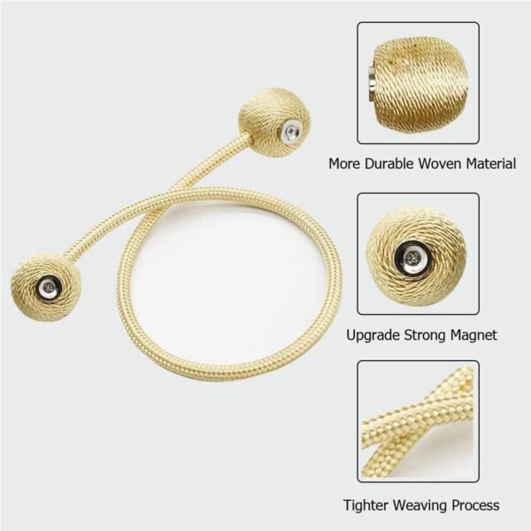 Elegant Gold Window Curtain Tiebacks for Home and Office Decor - Image 3