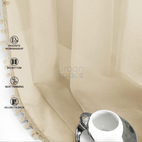 Urban Space Linen Textured Sheer Curtains for Elegant Door Decor - Image 4