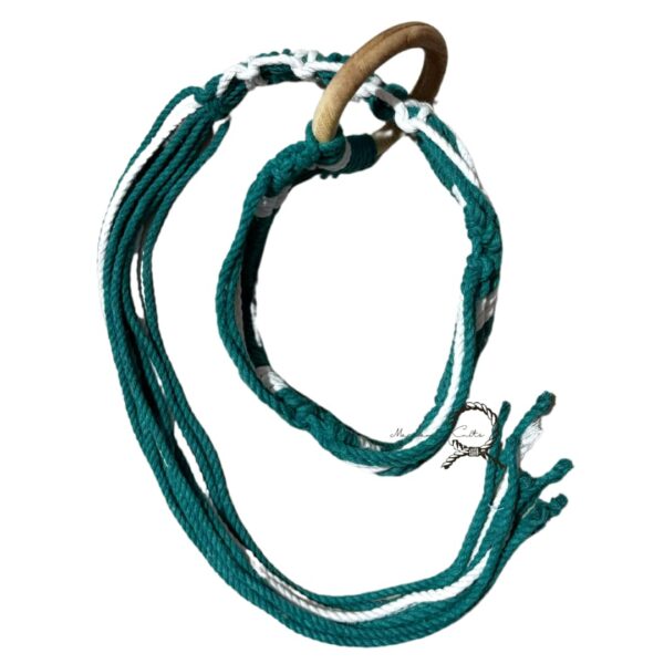 Teal Green Macrame Knot Curtain Tiebacks - 100% Cotton Set of 2 - Image 9