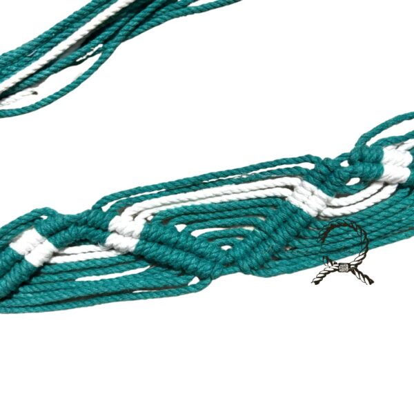 Teal Green Macrame Knot Curtain Tiebacks - 100% Cotton Set of 2 - Image 5