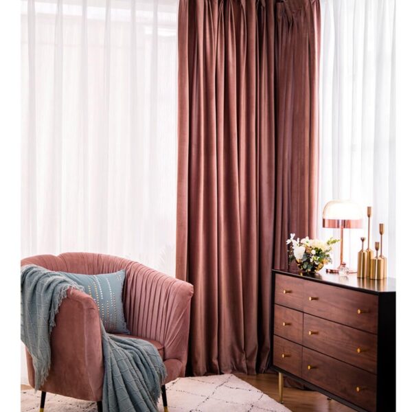 SENOR Blackout Curtains for Room Darkening - Thermal Insulated Dusty Rose Set - Image 4