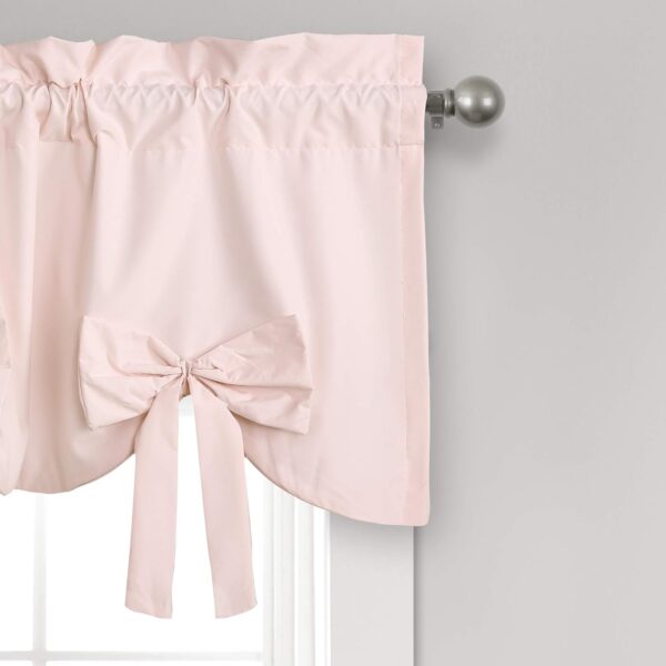 Lush Decor Blush Melody Bow Window Curtain Valance for Elegant Home Style - Image 2