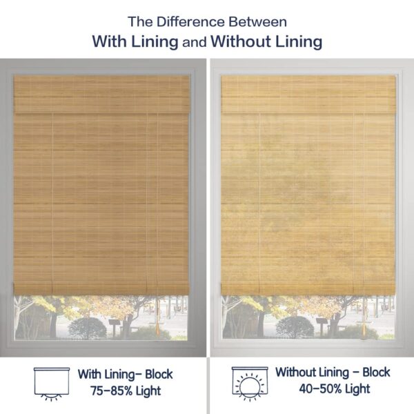 LANTIME Bamboo Roman Shades: Stylish Blackout Window Blinds for Your Home - Image 5