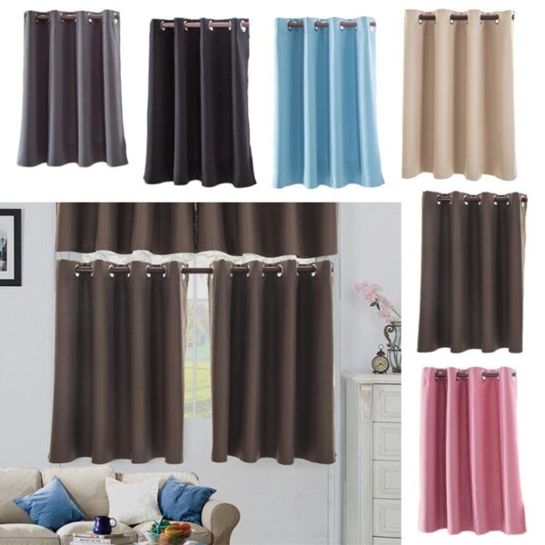 Stylish Solid Colored Short Valance Curtains for Your Kitchen Windows - Image 6