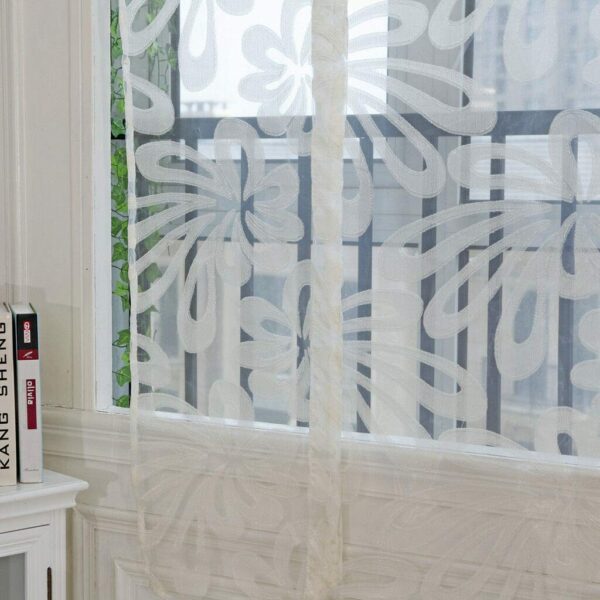 Elegant Floral Roman Curtains for Kitchen and Bedroom Sheer Balloon Shade - Image 4