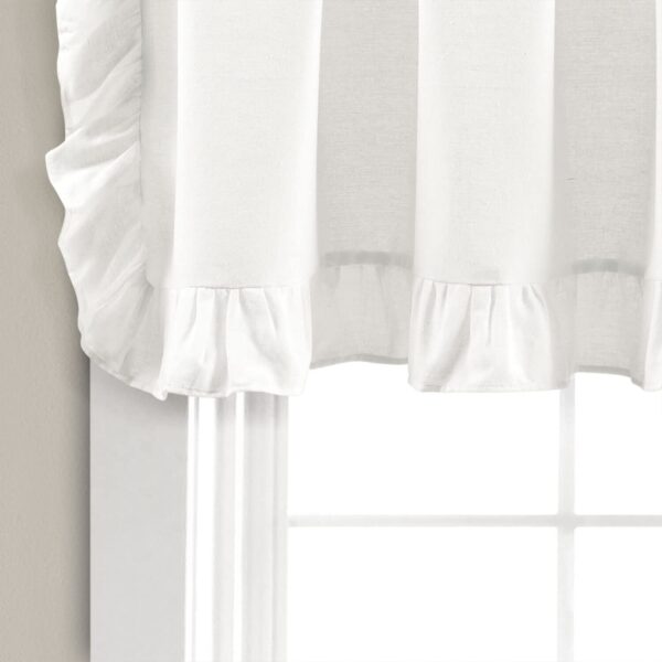 Lush Decor White Ruffle Curtain Valance for Elegant Window Styling - Image 4