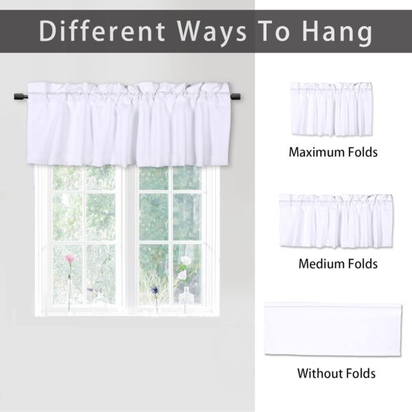 Elegant White Blackout Curtain Valances for Privacy and Style in Windows - Image 6