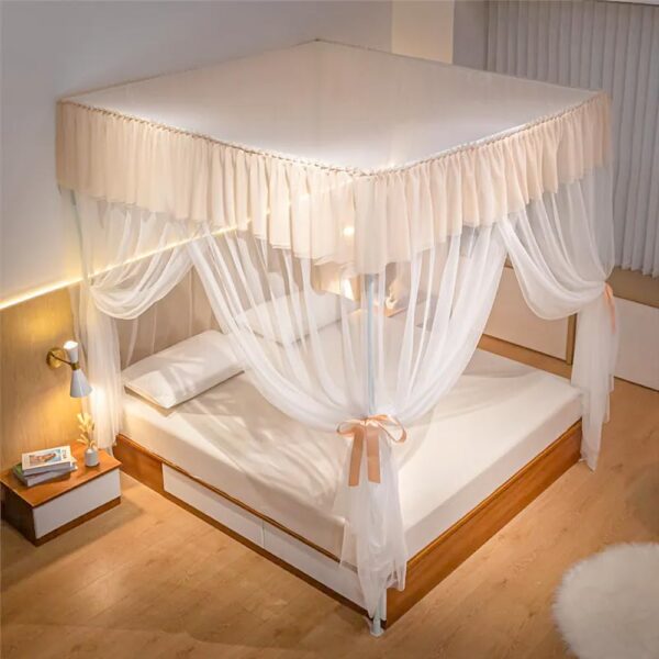 ABJA Queen Size Mosquito Net with 4 Posters for Bed Protection - Image 6