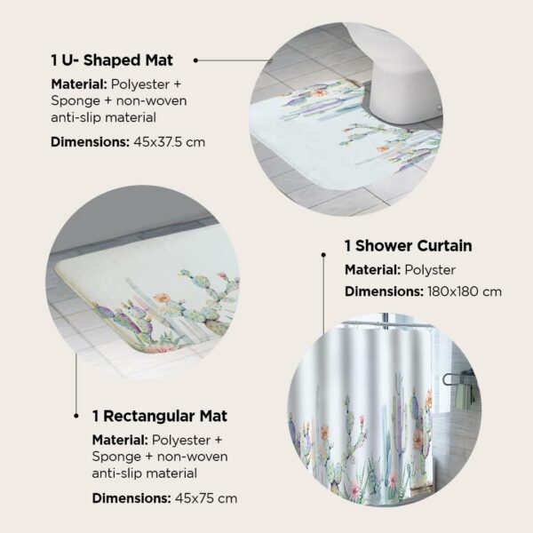 Vibrant UMAI Shower Curtain and Bathmat Set for Stylish Bathrooms - Image 3