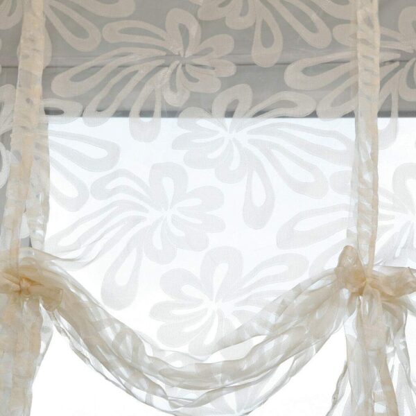 Elegant Floral Roman Curtains for Kitchen and Bedroom Sheer Balloon Shade - Image 3