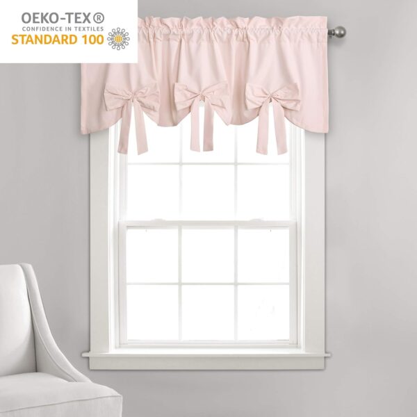 Lush Decor Blush Melody Bow Window Curtain Valance for Elegant Home Style - Image 5