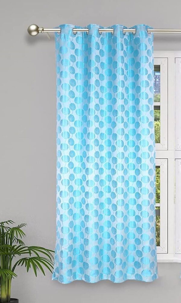 Premium 8 Feet Aqua Curtains for Doors | Modern Eyelet Parda Set - Image 8