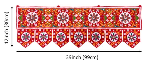 Spring Blossom Bandhanwar: Vibrant Cotton Door Hanging for Ethnic Indian Decor - Image 5