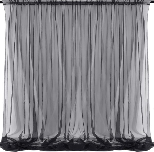 Elegant Black Tulle Net Curtains for Weddings, Parties, and Photo Shoots - Image 6