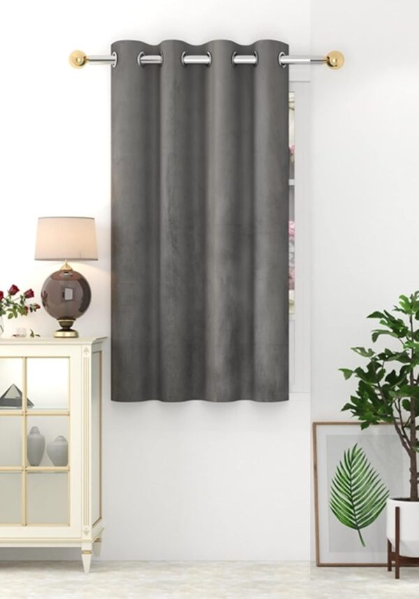 Luxurious Dark Grey Plush Velvet Curtains for Home Window and Door Decor - Image 9