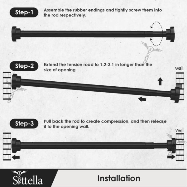 Extendable Shower Curtain Tension Rod: Non-Drilling, Anti-Skid, Stainless Steel - Image 6