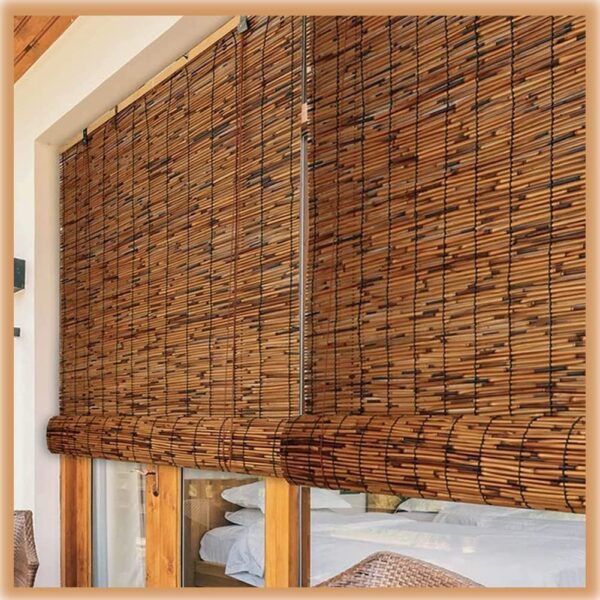 Bamboo Roller Blinds for Windows: Stylish Retro Shades for Any Room - Image 3