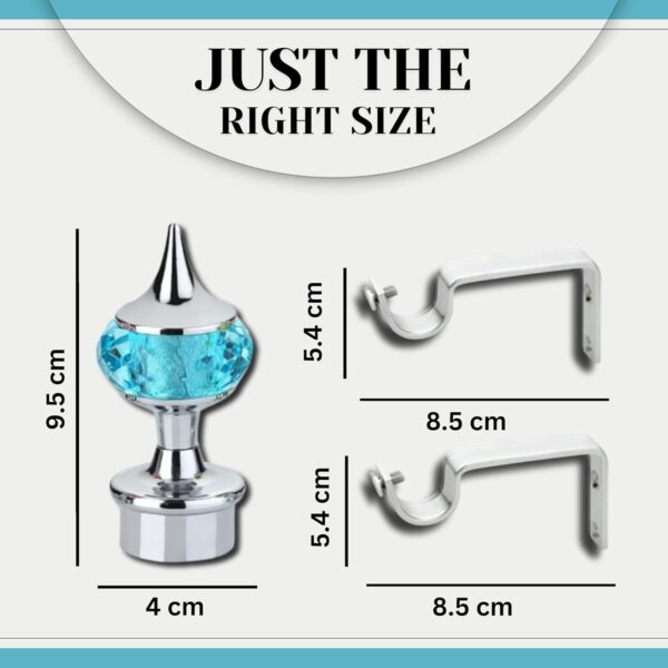 Stylish GLOXY Diamond Curtain Brackets for 1 Inch Rod Pocket Finials - Image 3