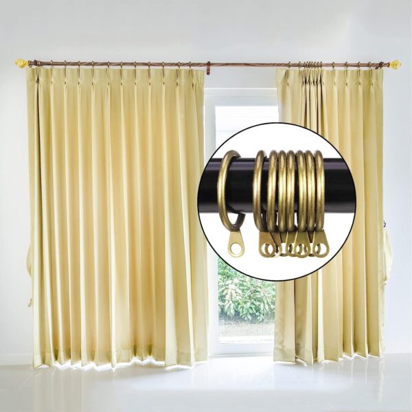 YLmeet 40 Packs Brass Curtain Rings - Durable Metal Hanging Rings for Curtains - Image 5