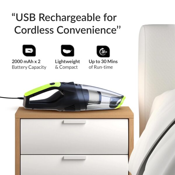 Powerful Roboson VC201 Cordless Vacuum for Home and Car Cleaning - Image 3