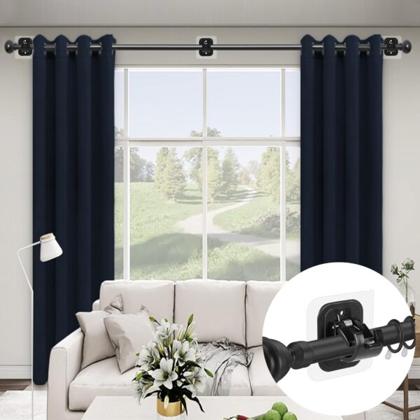 Self-Adhesive Curtain Rod Holders: No Drill, Adjustable and Nail-Free Solution - Image 5