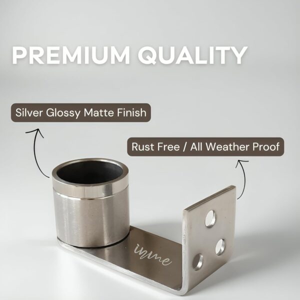 Heavy Duty Stainless Steel Curtain Rod Holder for Wall and Ceiling Mounts - Image 3