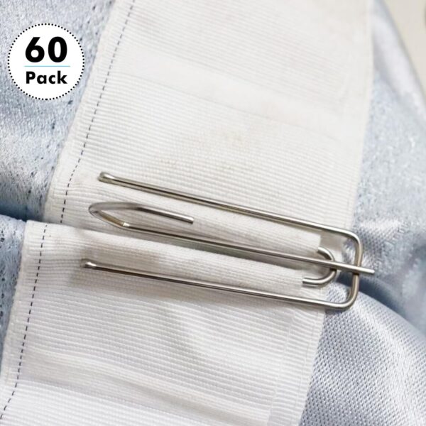 Stainless Steel Curtain Pleat Hooks: 60 Pack for Elegant Drapery Solutions - Image 7