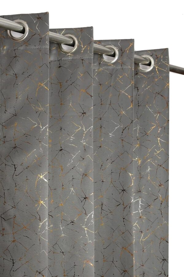 Elegant KNIT VIBES 80-85% Blackout Curtains with Gold Foil, 9 Feet Long - Image 2